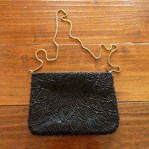 Vintage Beaded Satin Evening Bag